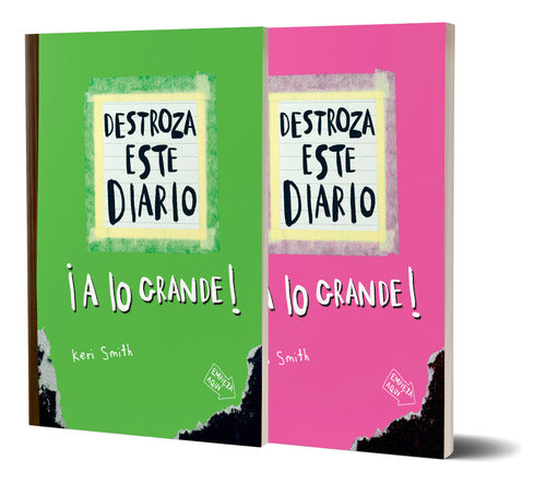 Pack Destroza este diario A lo Grande - Rosa y Verde Flúo - Keri Smith