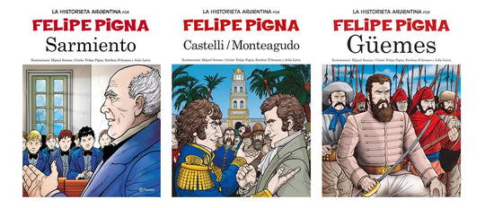 Pack La Historieta Argentina Güemes + Sarmiento + Castelli y Monteagudo - Pigna