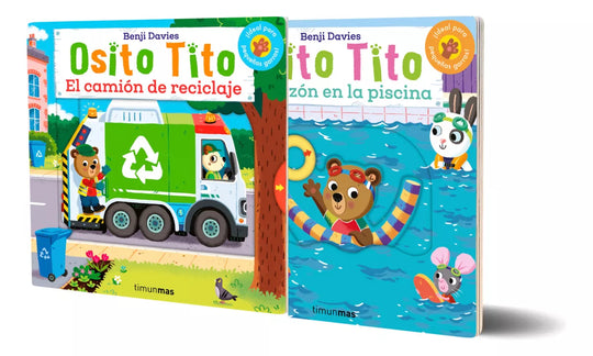 Pack Osito Tito El Camión De Reciclaje + El Chapuzón