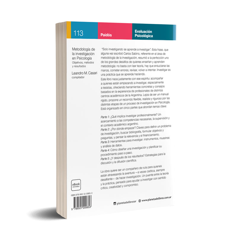 Metodología de la investigación en psicología. Objetivos, métodos y resultados - Leandro Casari